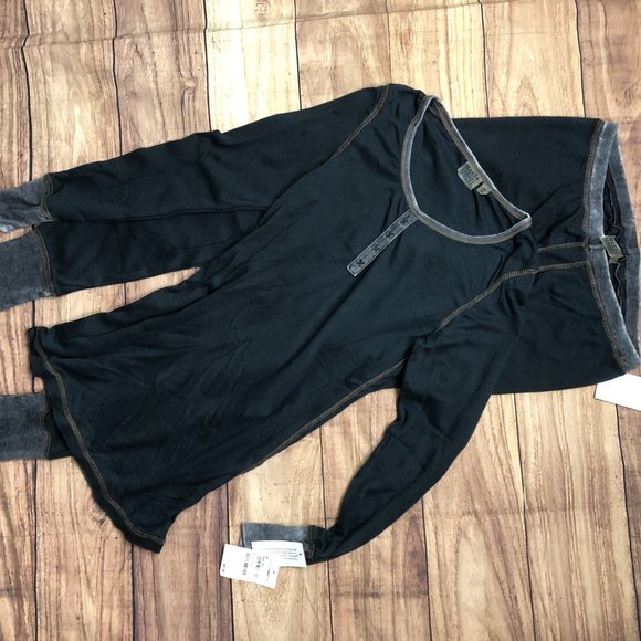 MAKE + MODEL Black LONG Sleeves Thermal Pajama set Nordstrom - Picture 5 of 10